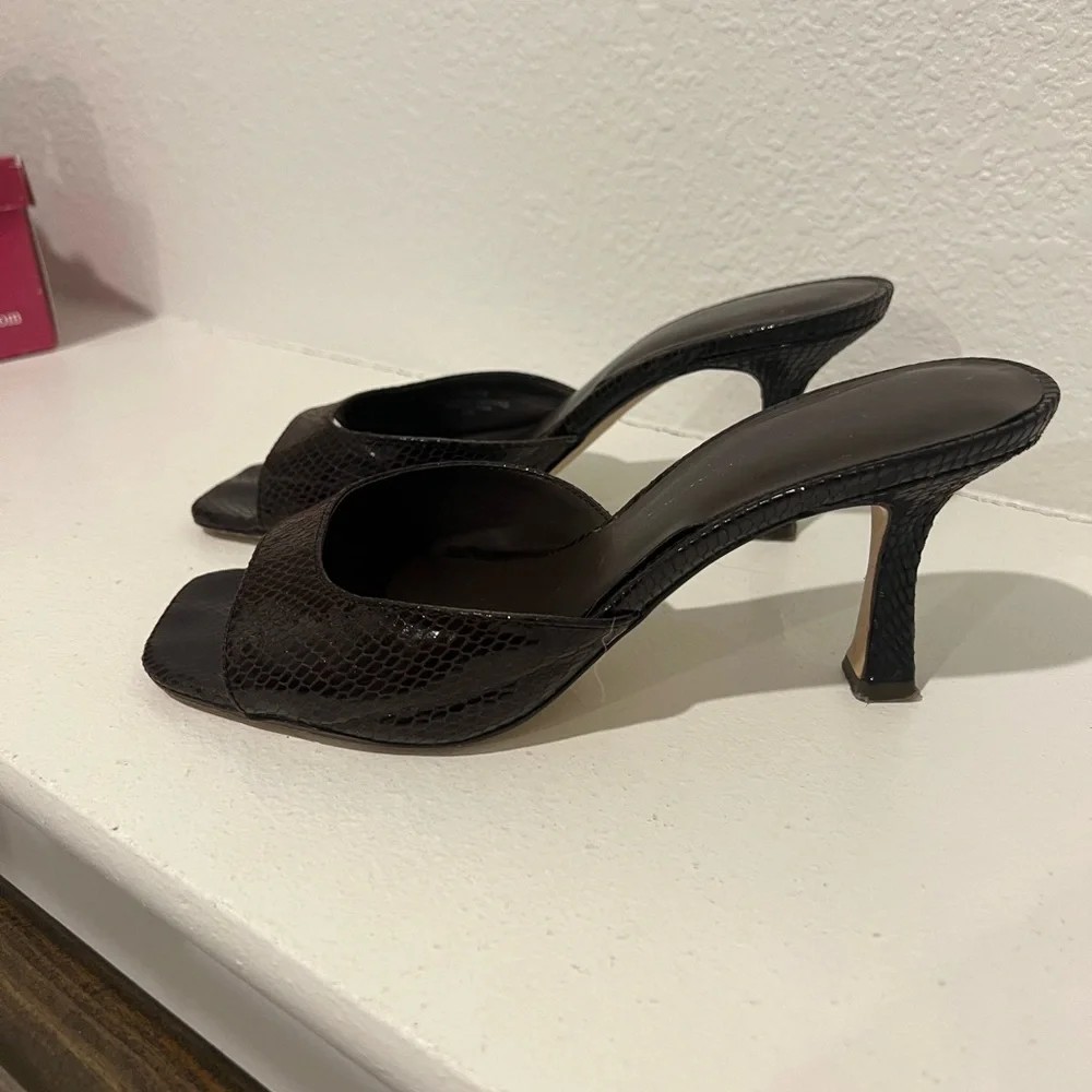 Jessica Simpson Dark Brown Textured Mules - Picture 2 of 3